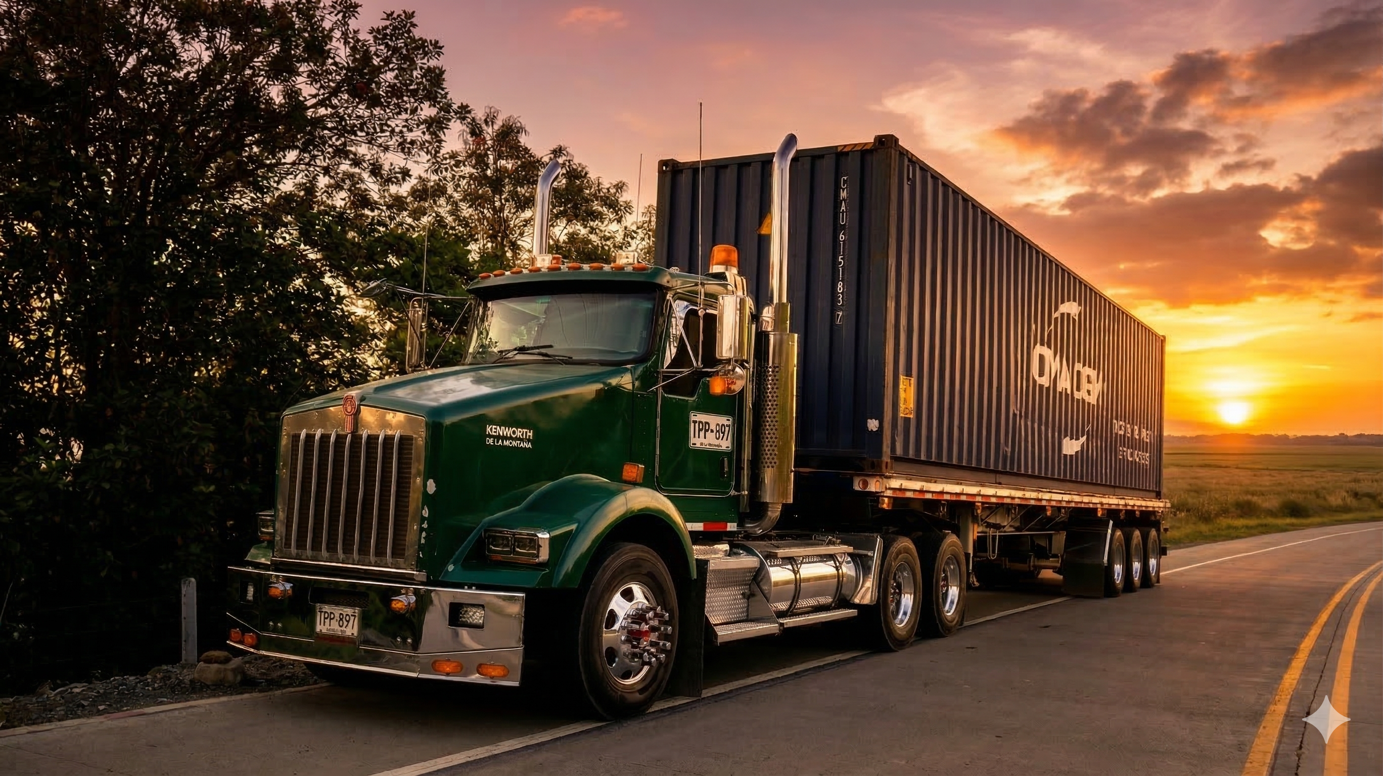 Buque de carga en el océano